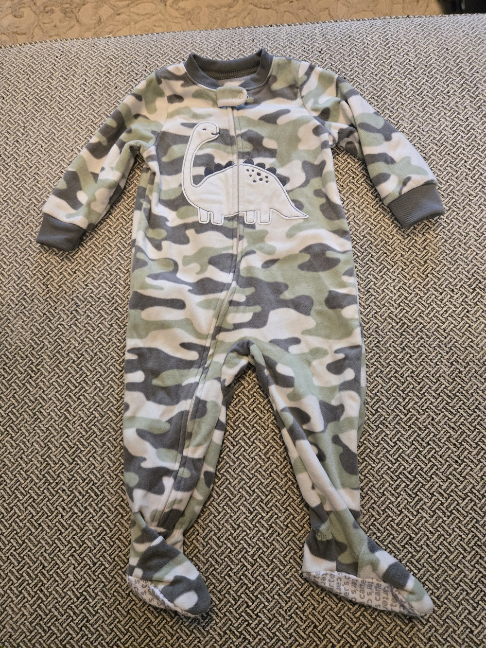 Carter's Green Camo Dino Footed One-Piece